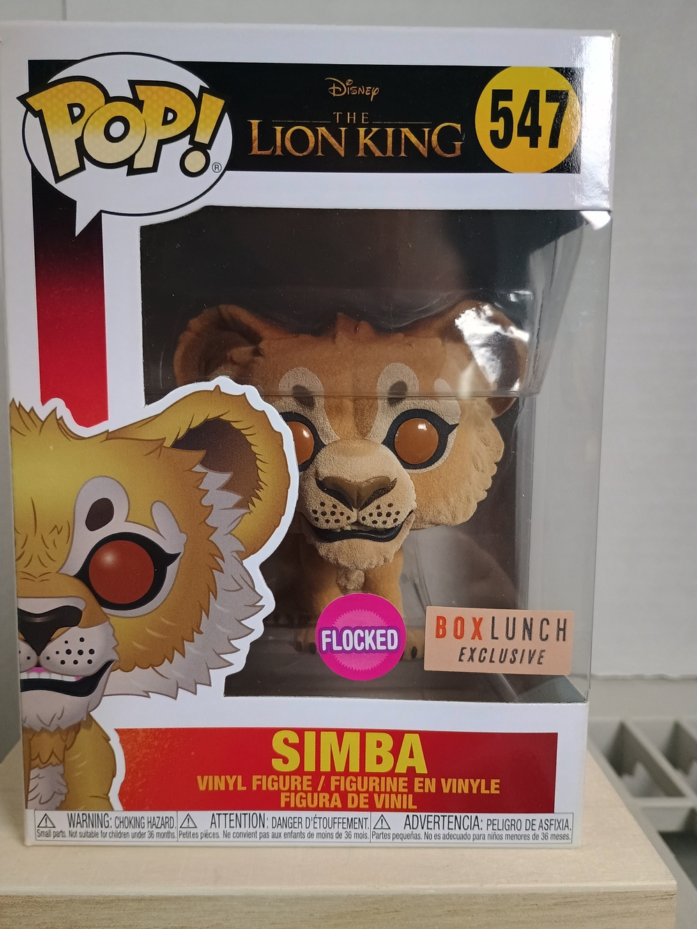 Funko Pop! Disney The Lion King Simba #547 Flocked BoxLunch Exclusive